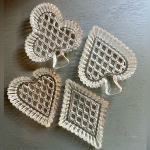 Set of 4 vintage card suit dishes